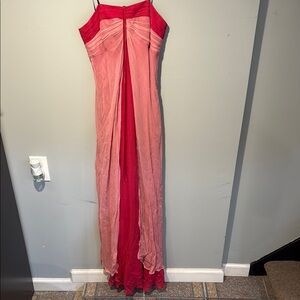 Laundry By Shelli Segal Strapless Red and Pink Dress